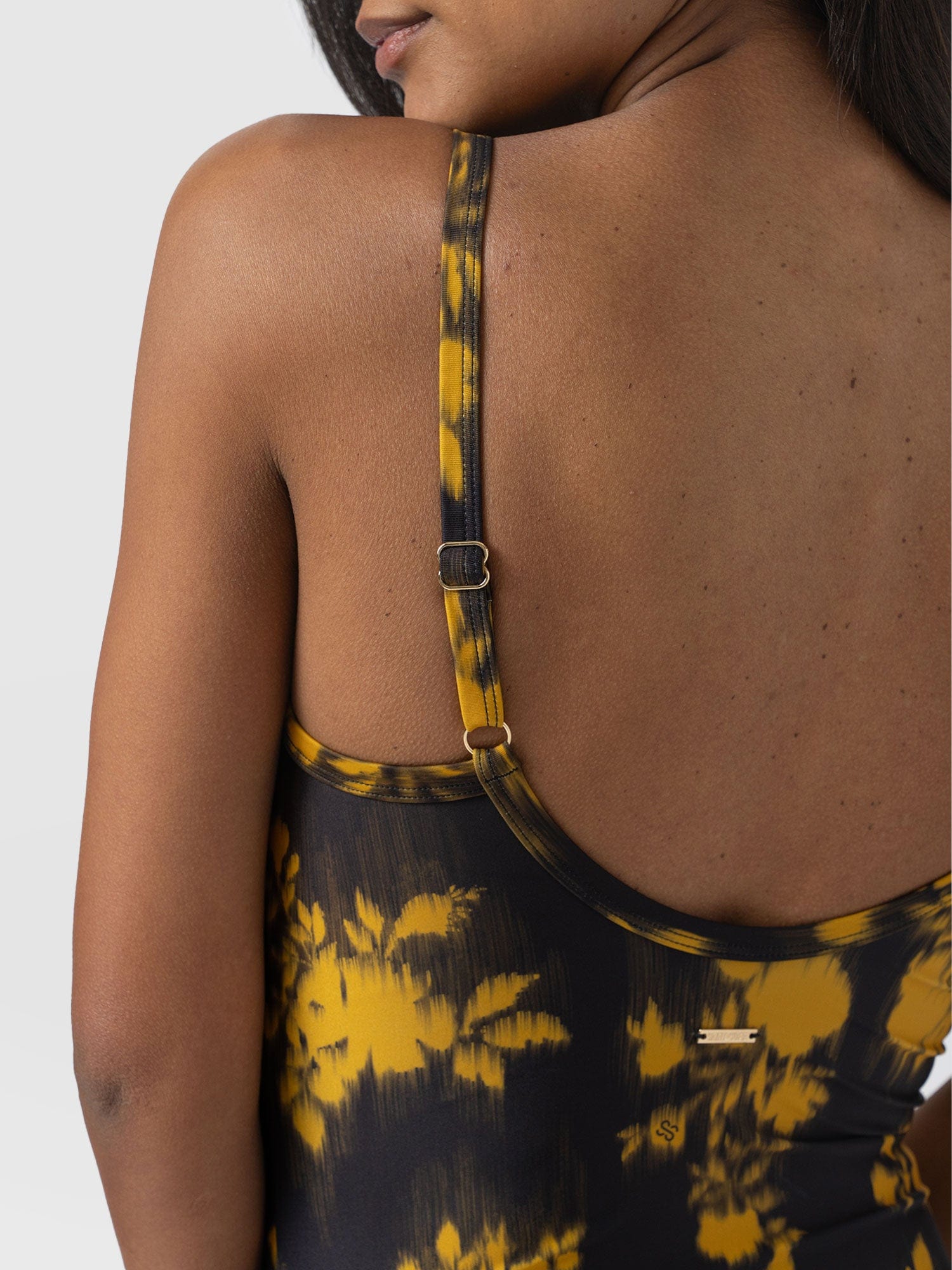 Riley Cross Front Swimsuit - Yellow Fade Floral